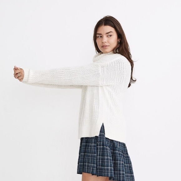 Madewell checkered turtleneck sweater antique cream - Picture 2 of 5
